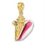 Load image into Gallery viewer, 14K Yellow Gold 3-D Enamel Conch Shell Charm Pendant
