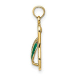 Load image into Gallery viewer, 14K Yellow Gold With GREEN ENAMEL SINGLE FLIP-FLOP Charm Pendant
