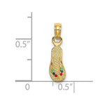 Load image into Gallery viewer, 14K Yellow Gold With MULTI-COLOR ENAMEL SINGLE FLIP-FLOP Charm Pendant
