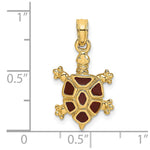 Load image into Gallery viewer, 14K Yellow Gold With Brown Enamel Land Turtle Charm Pendant
