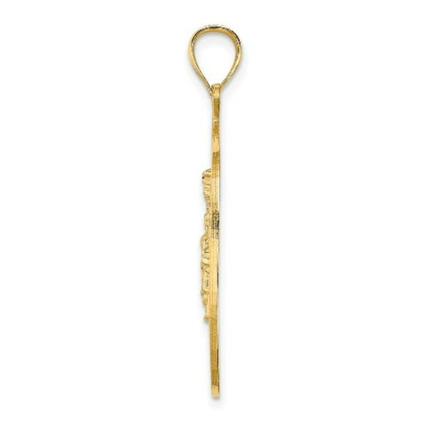14K Yellow Gold Apple With New York Skyline & Starue of Liberty Charm Pendant