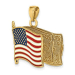 Load image into Gallery viewer, 14K Yellow Gold With Enamel 3-D Pledge Of Allegiance Flag Book Charm Pendant
