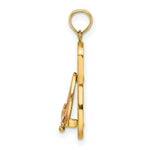 Load image into Gallery viewer, 14K Yellow Gold Enamel Anchor On Blue Polka-Dot Flip-Flop Charm Pendant

