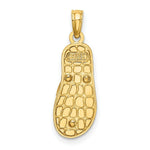 Load image into Gallery viewer, 14K Yellow Gold Enamel Anchor On Blue Polka-Dot Flip-Flop Charm Pendant
