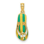Load image into Gallery viewer, 14K Yellow Gold Enamel ANCHOR ON STRIPE FLIP-FLOP Charm Pendant
