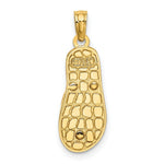 Load image into Gallery viewer, 14K Yellow Gold Enamel Shell On Red Checkered Flip-Flop Charm Pendant
