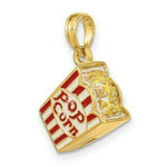 Load image into Gallery viewer, 14K Yellow Gold 3-D Enameled Bag of Popcorn Charm Pendant
