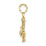 Load image into Gallery viewer, 14K Yellow Gold Enameled Easter Basket With Bunny, Bow &amp; Eggs Charm Pendant

