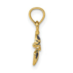 Load image into Gallery viewer, 14K Yellow Gold Blue Enamel Dolphin Charm Pendant
