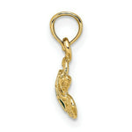 Load image into Gallery viewer, 14K Yellow Gold Textured &amp; Enameled Sea Turtle Charm Pendant

