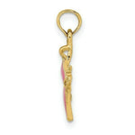 Load image into Gallery viewer, 14K Yellow Gold Pink Enameled Bikini Bathing Suit Charm Pendant
