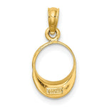 Load image into Gallery viewer, 14K Yellow Gold Fuschia Enameled Beach Sun Visor Charm Pendant
