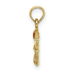 Load image into Gallery viewer, 14K Yellow Gold Red &amp; White Enameled Lifesaver Ring Charm Pendant
