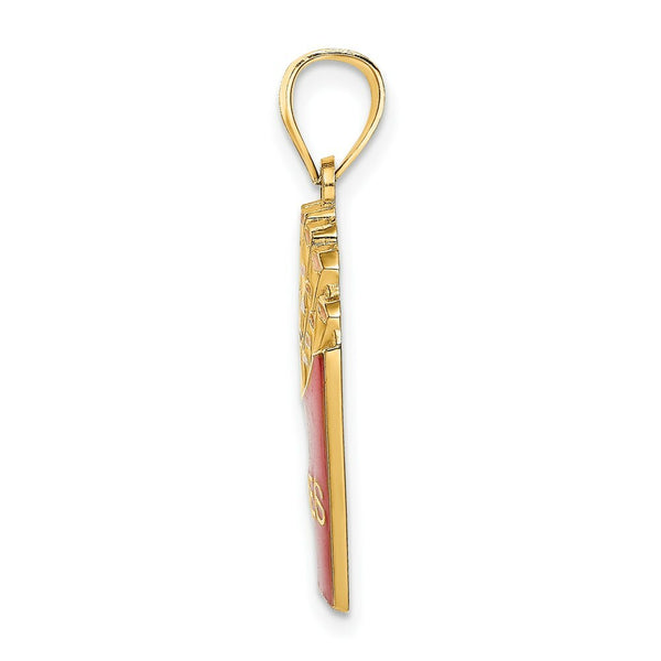 14K Yellow Gold FRENCH FRIES Charm Pendant With ENAMEL