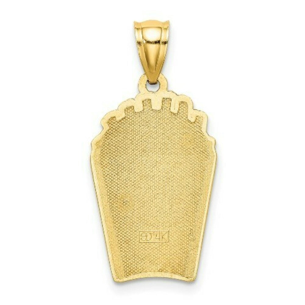 14K Yellow Gold FRENCH FRIES Charm Pendant With ENAMEL