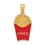 Load image into Gallery viewer, 14K Yellow Gold FRENCH FRIES Charm Pendant With ENAMEL
