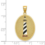 Load image into Gallery viewer, 14K Yellow Gold Enamel Lighthouse Plaque With John 8:12 On Reverse
