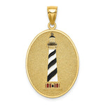 Load image into Gallery viewer, 14K Yellow Gold Enamel Lighthouse Plaque With John 8:12 On Reverse
