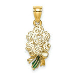 Load image into Gallery viewer, 14K Yellow Gold Bouquet Of White Roses 2-D
