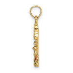 Load image into Gallery viewer, 14K Yellow Gold Multi Enamel MY GARDEN POST Flower Charm Pendant
