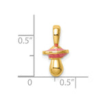 Load image into Gallery viewer, 14K Yellow Gold 3-D With Pink Enamel PACIFIER Charm Pendant
