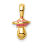 Load image into Gallery viewer, 14K Yellow Gold 3-D With Pink Enamel PACIFIER Charm Pendant
