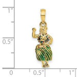 Load image into Gallery viewer, 14K Yellow Gold 3-D Hula Girl With Moveable Grass Skirt Charm Pendant
