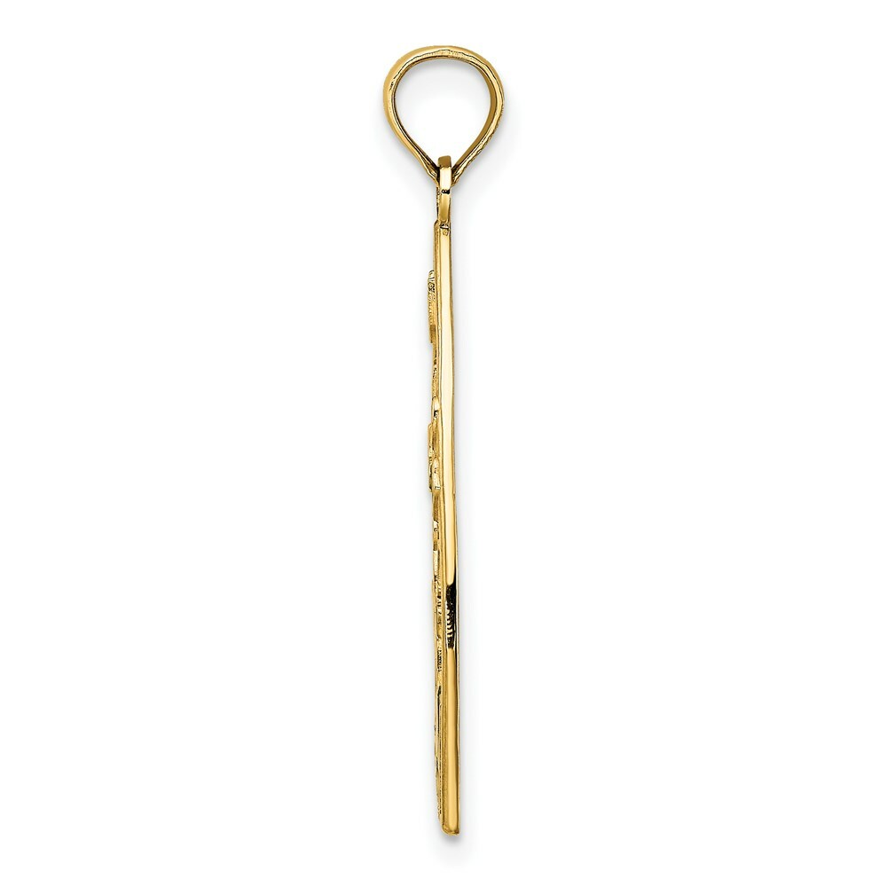 14K Yellow Gold Enamel Panda Bear & Bamboo Charm Pendant