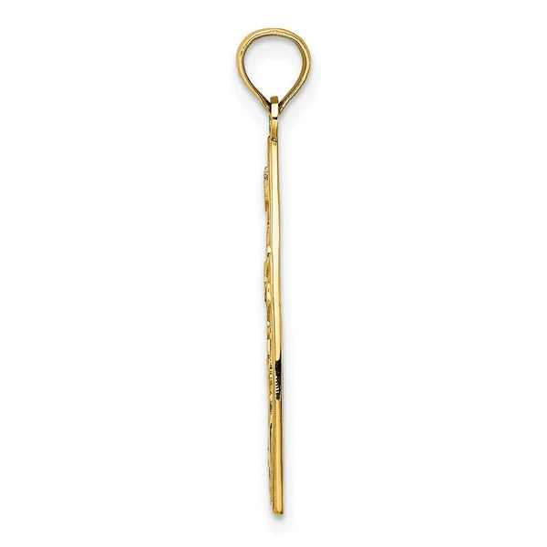 14K Yellow Gold Enamel Panda Bear & Bamboo Charm Pendant