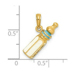 Load image into Gallery viewer, 14K Yellow Gold 3-D With Enamel BABY BOTTLE Charm Pendant
