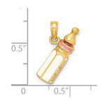 Load image into Gallery viewer, 14K Yellow Gold 3-D With Enamel BABY BOTTLE Charm Pendant

