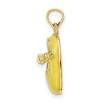 Load image into Gallery viewer, 14K Yellow Gold 3-D With Yellow Enamel BABY SHOE Charm Pendant

