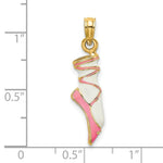 Load image into Gallery viewer, 14K Yellow Gold 3-D ENAMEL BALLET SHOE Charm Pendant
