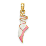 Load image into Gallery viewer, 14K Yellow Gold 3-D ENAMEL BALLET SHOE Charm Pendant
