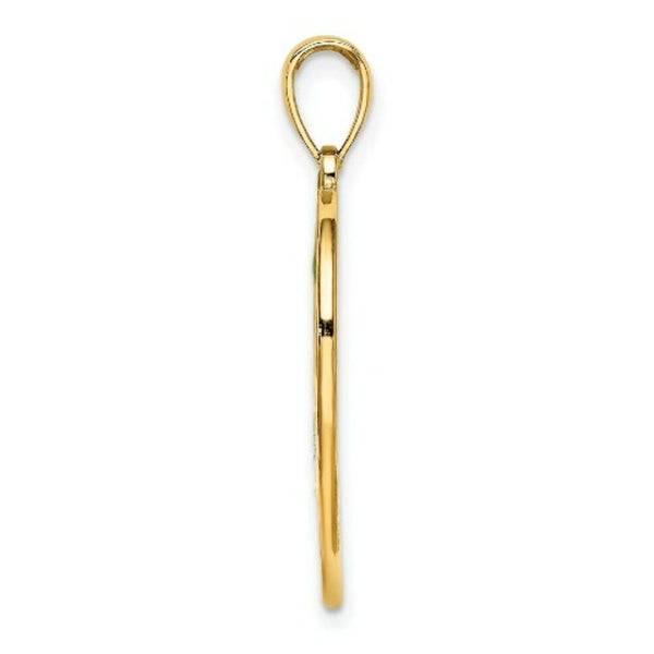 14K Yellow Gold Enamel Dolphins In Heart Charm Pendant