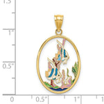Load image into Gallery viewer, 14K Yellow Gold Enamel Angelfish in underwater Scene Charm Pendant
