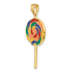Load image into Gallery viewer, 14K Yellow Gold Large 3-D Lollipop With Multi-Color Enamel
