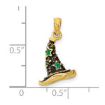 Load image into Gallery viewer, 14K Yellow Gold With Enamel 3-D Witch's Hat (Halloween) Charm Pendant
