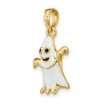 Load image into Gallery viewer, 14K Yellow Gold 3-D Enameled Ghost Charm Pendant
