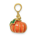 Load image into Gallery viewer, 14K Yellow Gold 3-D Enameled Pumpkin Charm Pendant
