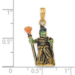 Load image into Gallery viewer, 14K Yellow Gold 3-D Enameled Witch With Broom Charm Pendant
