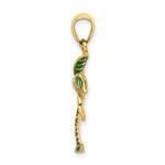 Load image into Gallery viewer, 14K Yellow Gold Enamel Palm Tree Charm Pendant
