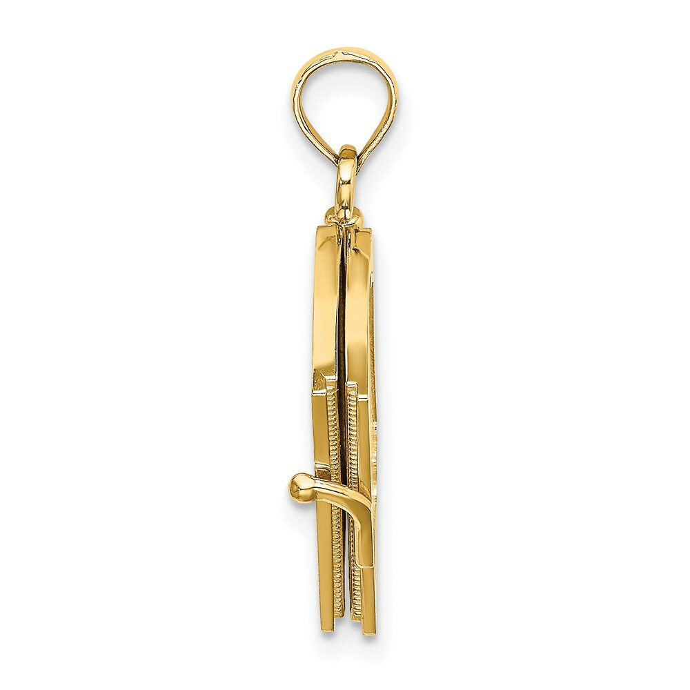 14K Yellow Gold Polished Enameled Moveable MY Love STORY Book Pendant