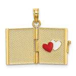 Load image into Gallery viewer, 14K Yellow Gold Polished Enameled Moveable MY Love STORY Book Pendant
