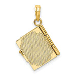 Load image into Gallery viewer, 14K Yellow Gold Polished Enameled Moveable MY Love STORY Book Pendant
