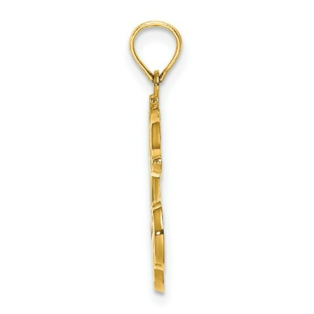 14K Yellow Gold Cherries With Enamel Stem and Leaf