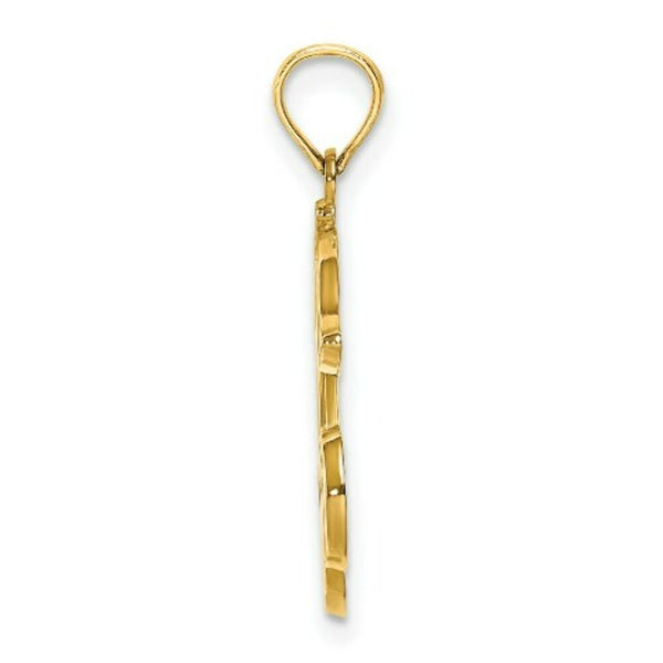 14K Yellow Gold Cherries With Enamel Stem and Leaf