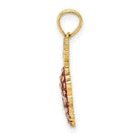 Load image into Gallery viewer, 14K Yellow Gold With Enamel 2-D Grapes With Stem &amp; Leaf Charm Pendant
