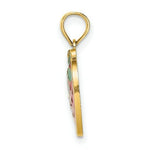 Load image into Gallery viewer, 14K Yellow Gold With Enamel 2-D Strawberry With Stem &amp; Leaf Charm Pendant
