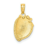 Load image into Gallery viewer, 14K Yellow Gold With Enamel 2-D Strawberry With Stem &amp; Leaf Charm Pendant
